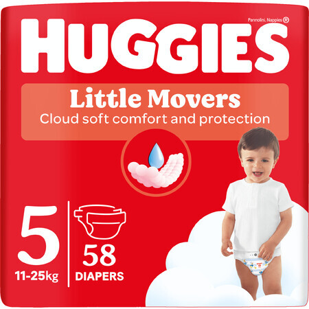 Huggies® Little Movers Nappy 5 (11 - 25 kg) 58 pcs