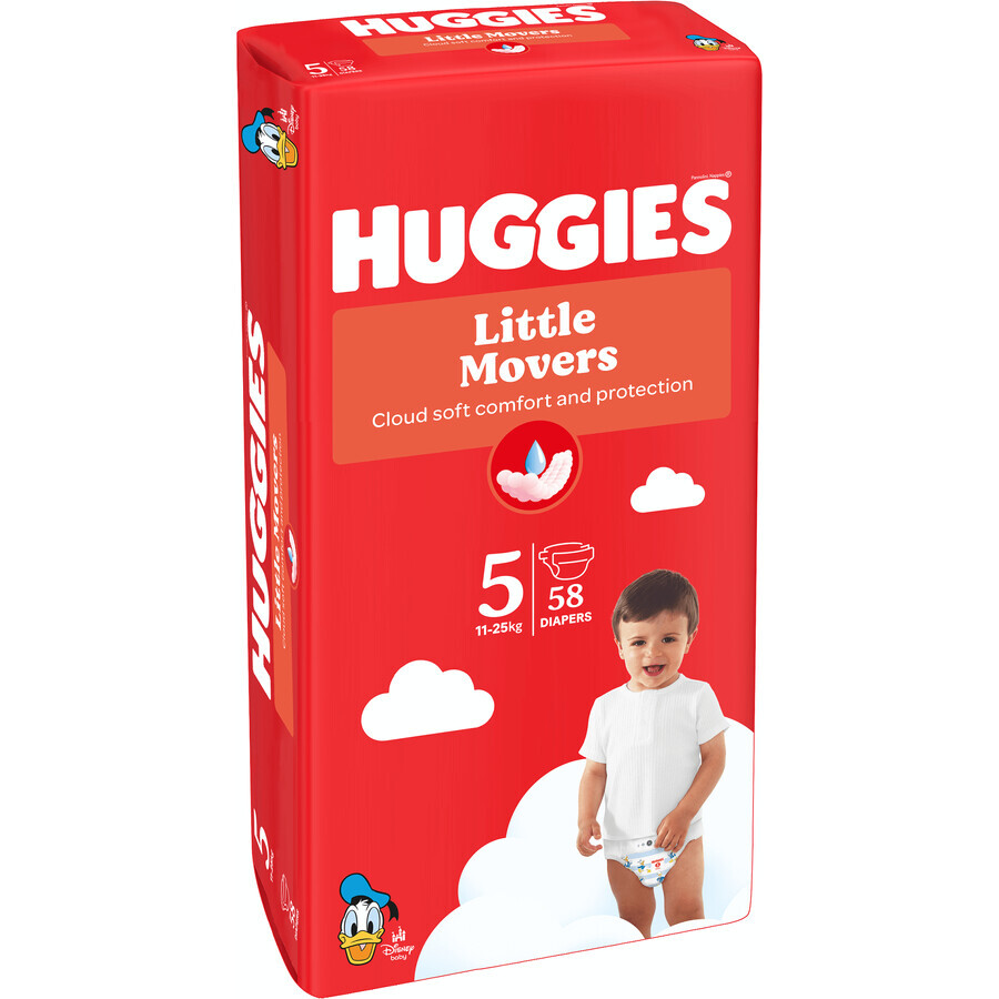 Huggies® Little Movers Nappy 5 (11 - 25 kg) 58 pcs