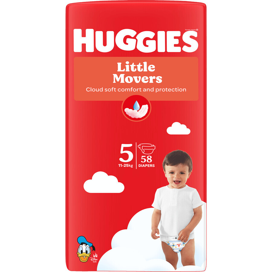 Huggies® Little Movers Nappy 5 (11 - 25 kg) 58 pcs