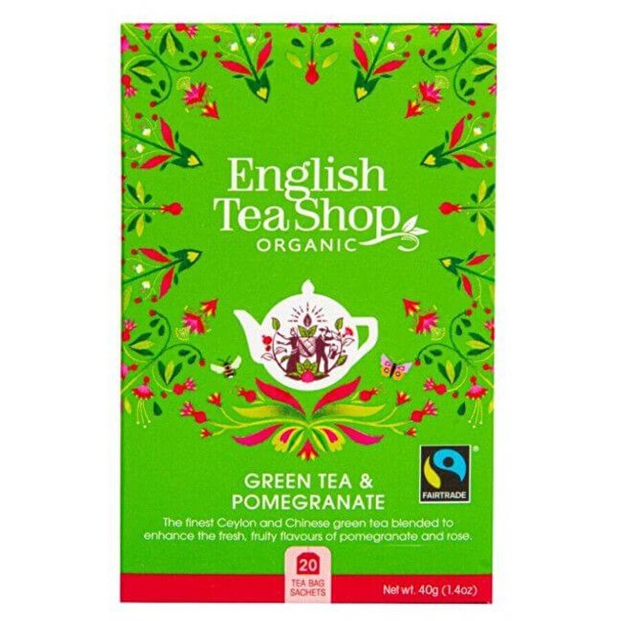 English Tea Shop Thé vert à la grenade 20 x 2 g