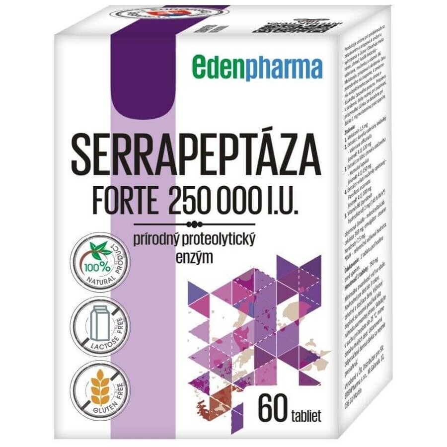 Edenpharma SerrapeptaseA Forte 250 000 IU enzyme naturelle 60 comprimés