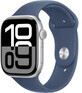 Apple Watch Series 10 GPS + Cellular 46mm Bo&#238;tier en aluminium argent&#233; avec bracelet sport en denim - M/L