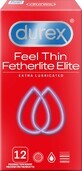 Durex Feel Thin Fetherlite Elite Extra Extra Lubricated Feel Thin Condoms 12 pieces