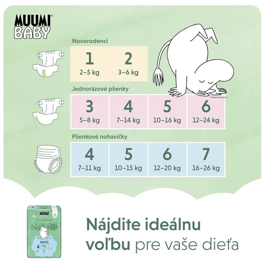 Couches jetables Muumi Baby 4 Maxi 7-11kg, 40 pcs