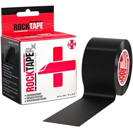 RockTape Pour peau sensible - noir - bande kinésiologique 5 m