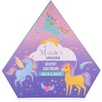 Accentra Calendrier de l'Avent magique avec licorne et sirène dans une boîte en forme de diamant (double face), 24 surprises