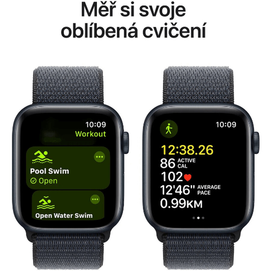 Apple Watch SE GPS + Cellular 40mm Midnight Aluminium Gehäuse mit Sports Ink Schleife