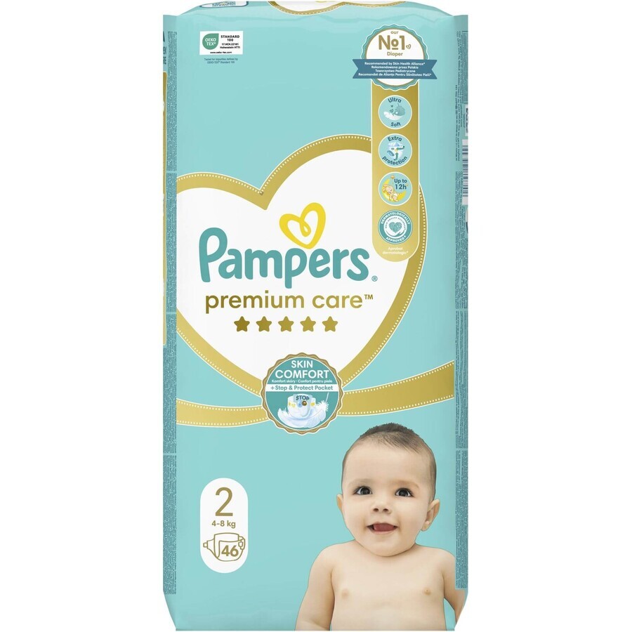 Couches Pampers Premium Care taille 2, 46 pièces