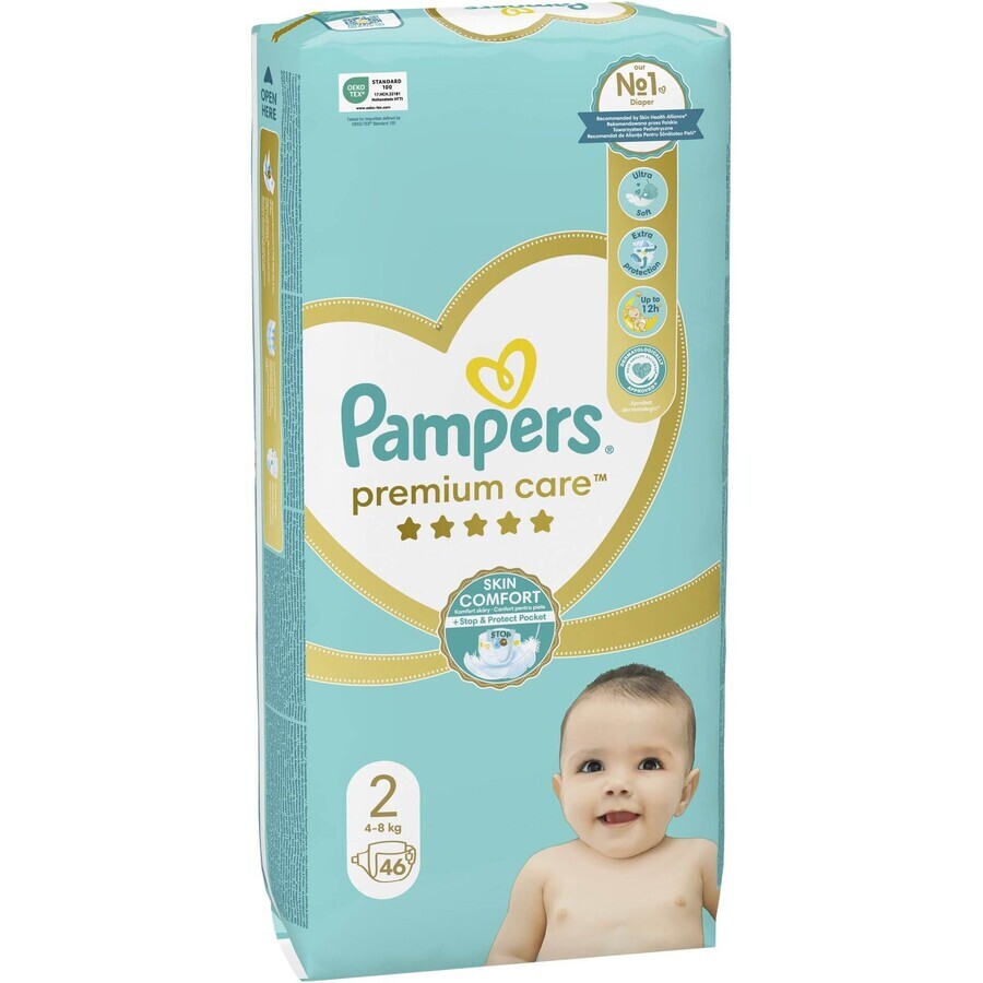 Couches Pampers Premium Care taille 2, 46 pièces