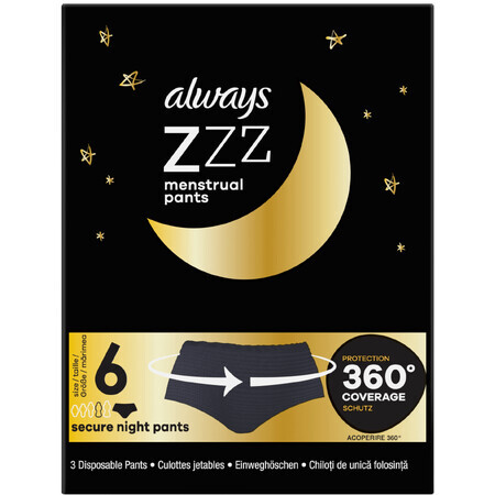 Always ZZZZZs menstrual nightwear jetable 3 pcs