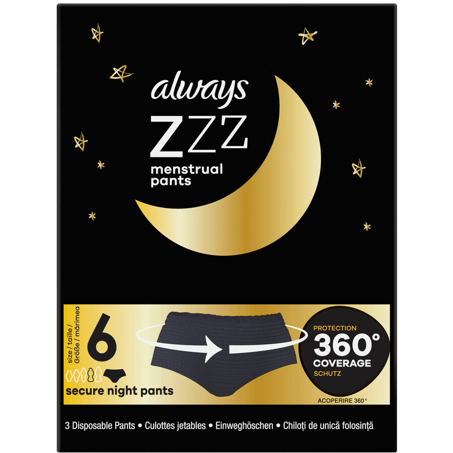 Always ZZZZZs menstrual nightwear jetable 3 pcs