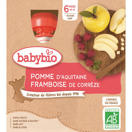 Babybio Doypack pomme, framboise 4 x 90 g