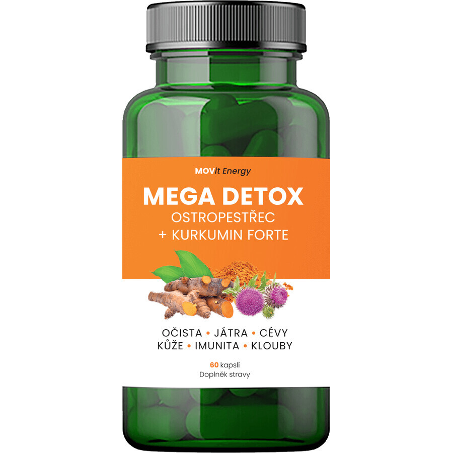 MOVit Energy Mega Detox Chardon + Curcumine FORTE 60 gélules