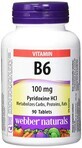 Webber Naturals Vitamine B6 (pyridoxine) 100 mg, 90 comprim&#233;s