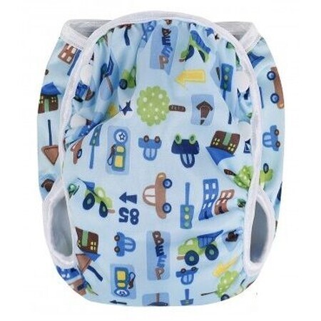 T-Tomi Maillot de bain avec couche, machine bleue, taille S 5 - 8 kg