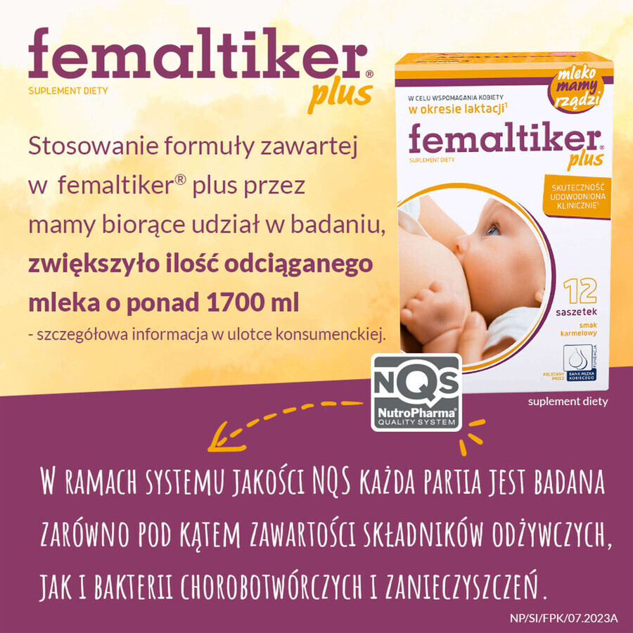 Femaltiker Plus, goût caramel, 2 x 12 sachets