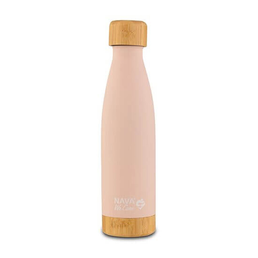 We care bottiglia isolante da viaggio in bambù, rosa, 500 ml, Nava