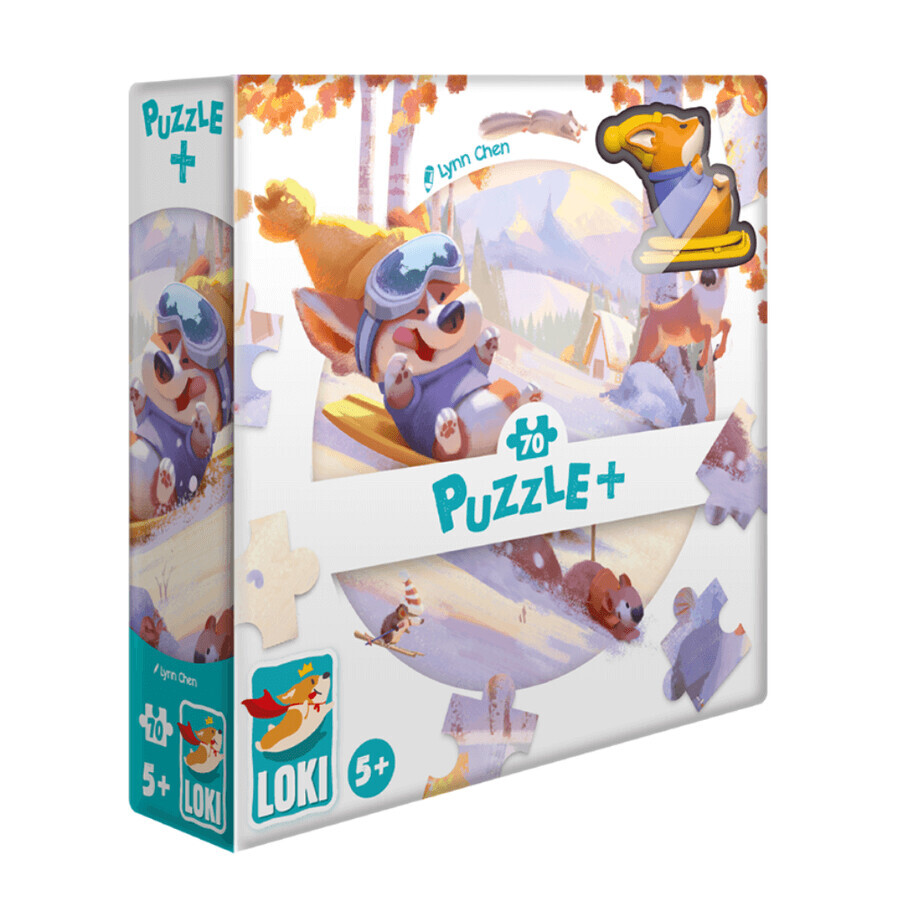 Puzzle Plus : Loki fait de la luge, 5 ans et +, 70 pièces, Loki