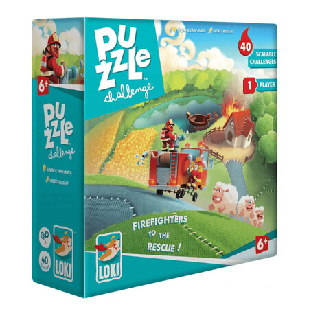 Puzzle Challenge : Les pompiers à la rescousse, 40 pièces, 6 ans et +, Loki