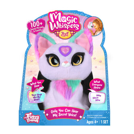 Chat en peluche interactif Magic Whispers, 4 ans et +, Zoey, Sky Rocket