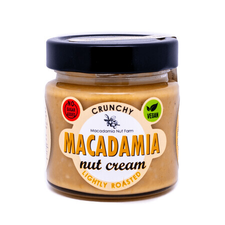 Crema crujiente de nueces de macadamia ligeramente tostadas, 180 g, Macadamia