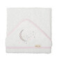 Serviette de bain avec capuchon, 100 x 100 cm, Moon White/Rose, Pirulos