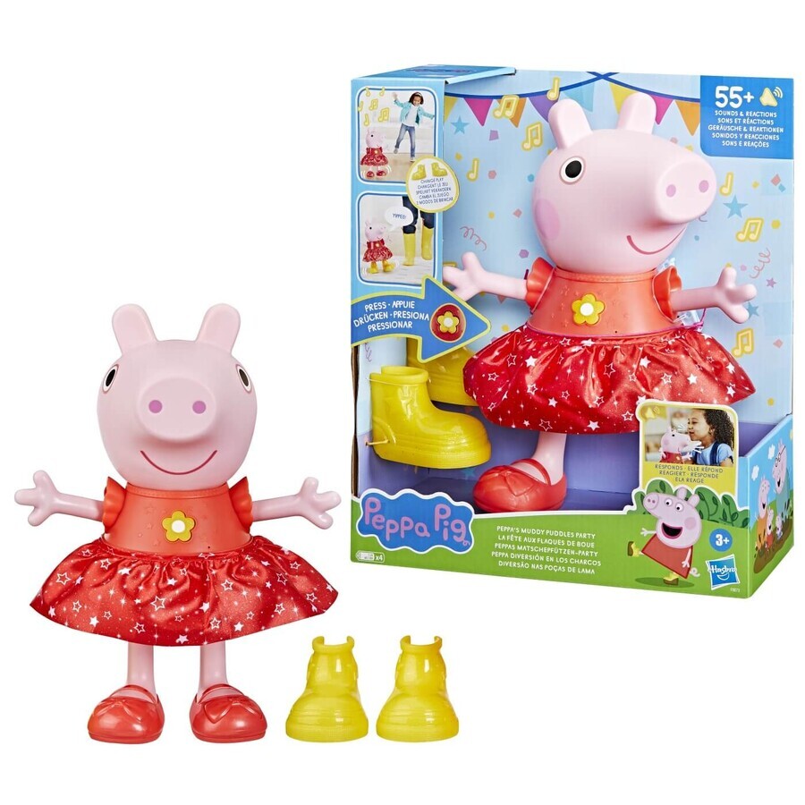 Figurine interactive Peppa's Muddy Puddles Party, 30 cm, +3 ans, Peppa Pig