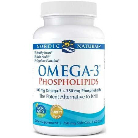 Phospholipides oméga-3 (phospholipides d'oeufs) 60 gélules, Nordic Naturals