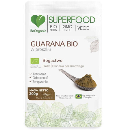 BeOrganic Guarana Guarana bio en poudre 200g