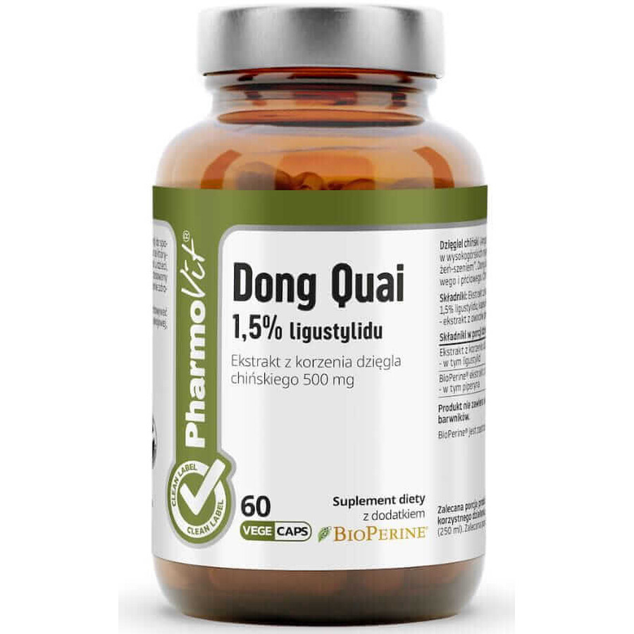 Dong Quai 1.5% ligustilide 60 gélules Pharmovit Clean Label