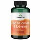 Gluconate de zinc et L-lysine 90 g&#233;lules Swanson