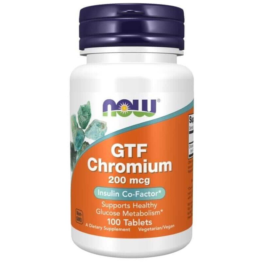 GTF Chroom 200 mcg (100 tabletten) NOW Foods