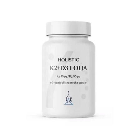 Holistic K2+D3 în ulei de nucă de cocos 60 capsule