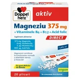 Magnesium 375 + B6 + B12 + Foliumzuur, 20 zakjes, Doppelherz