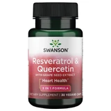 Swanson Resveratrol en quercetine met druivenpitextract, resveratrol en quercetine, 30 capsules