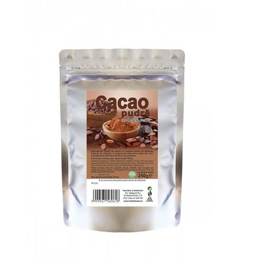 Poudre de cacao 10-12%, 250 gr, Herbal Sana