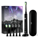 Electric Toothbrush + 6 spare heads and travel box P200, Black, JTF