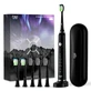 Electric Toothbrush + 6 spare heads and travel box P200, Black, JTF