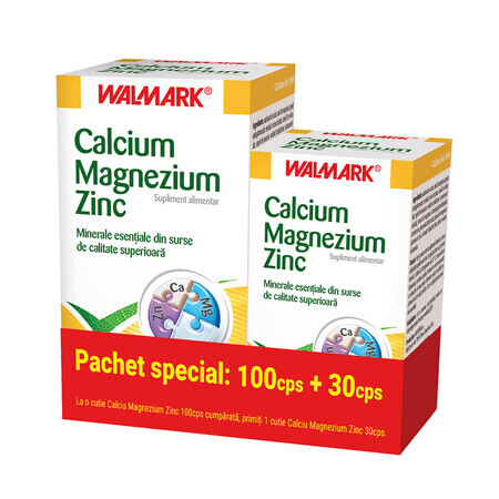 Calcium Magnésium Zinc, 100+ 30 tabs, Walmark
