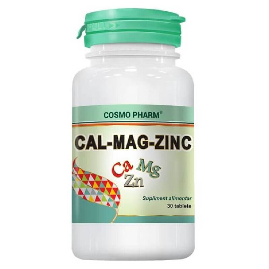 Calcium Magnésium Zinc, 30 comprimés, Cosmopharm