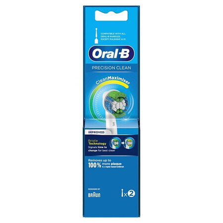 Têtes de brosses à dents électriques de remplacement, Precision Clean, 2 pièces, Oral-B