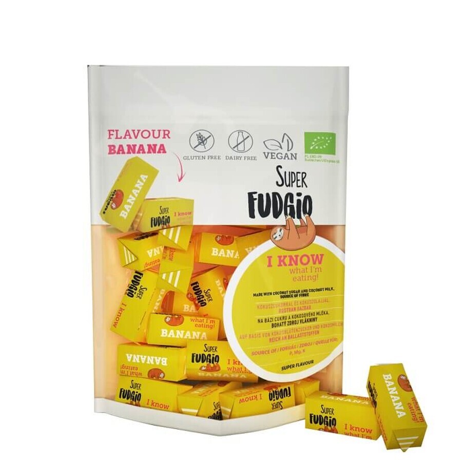 Caramel biologique aromatisé à la banane, 150 g, Super Fudgio