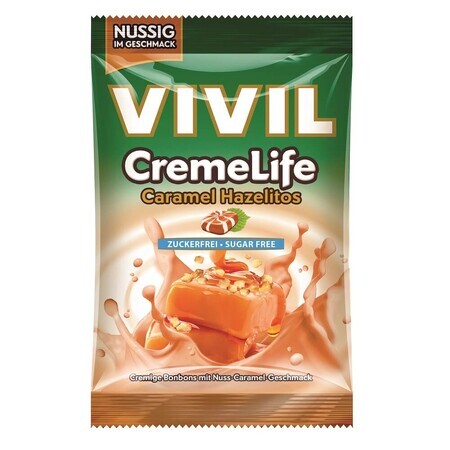 Cacahuètes et bonbons au caramel Creme Life sans sucre, 110g, Vivil