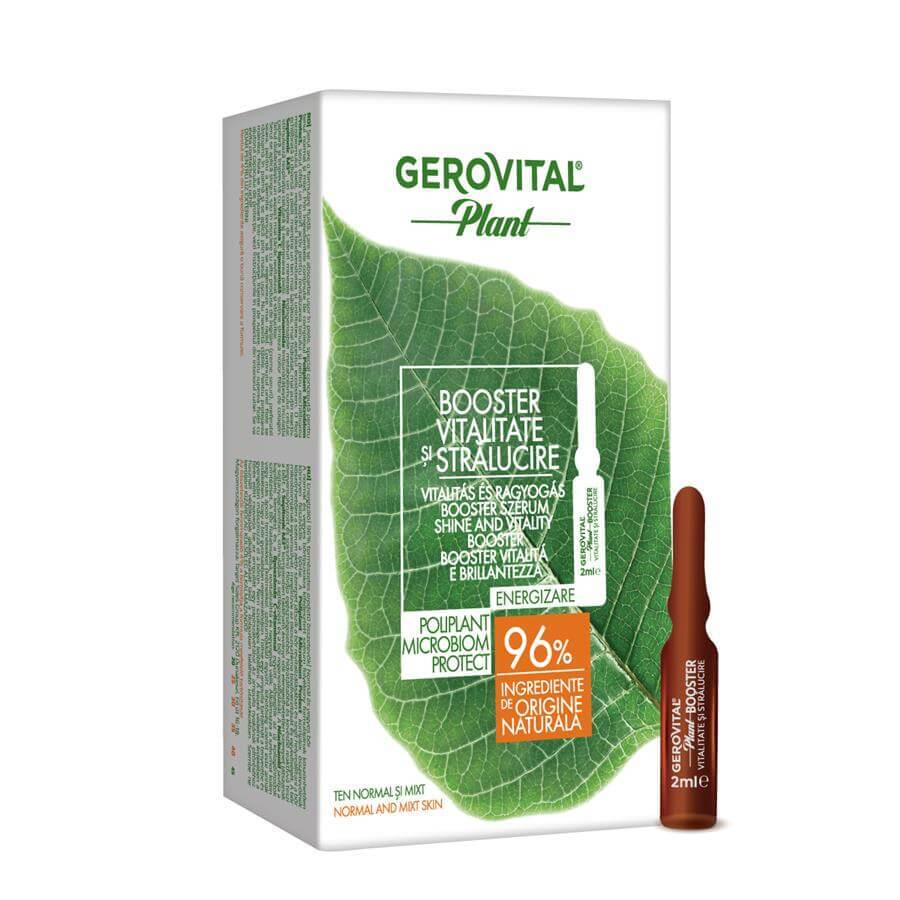 Vitalitäts- und Glanzverstärker Poliplant Microbiom Protect Gerovital Plant, 10 Ampullen x 2 ml, Farmec