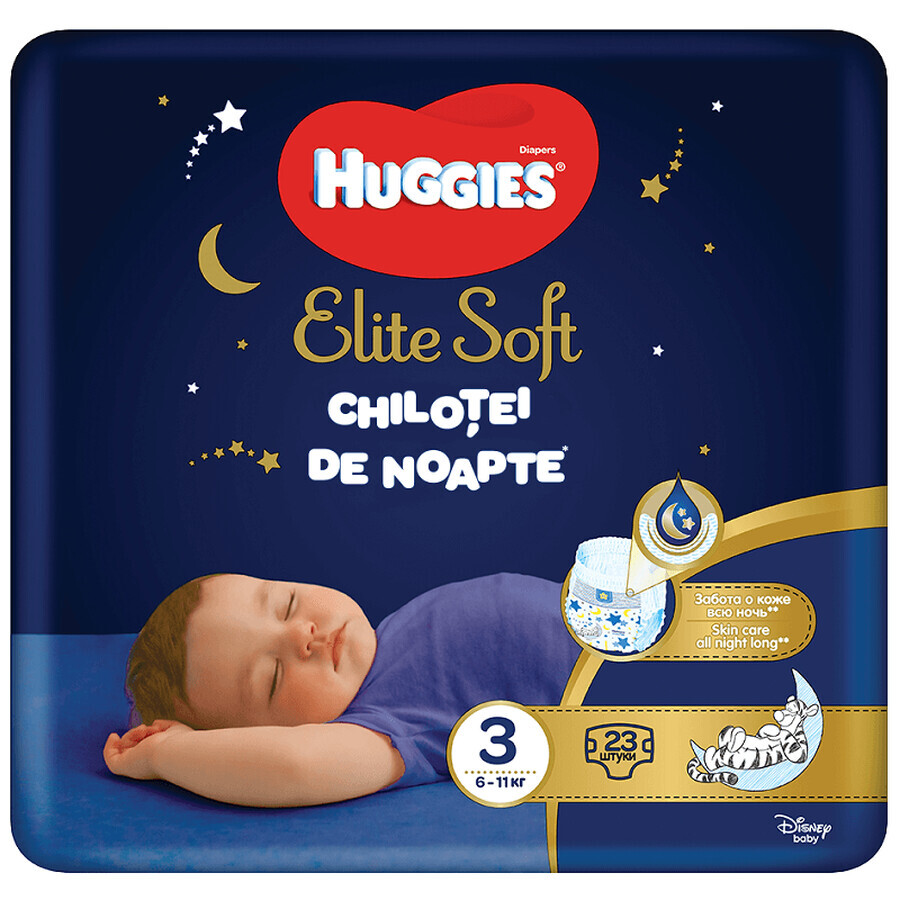 Culotte de nuit Elite Soft No. 3, 6-11 kg, 23 pièces, Huggies Évaluations