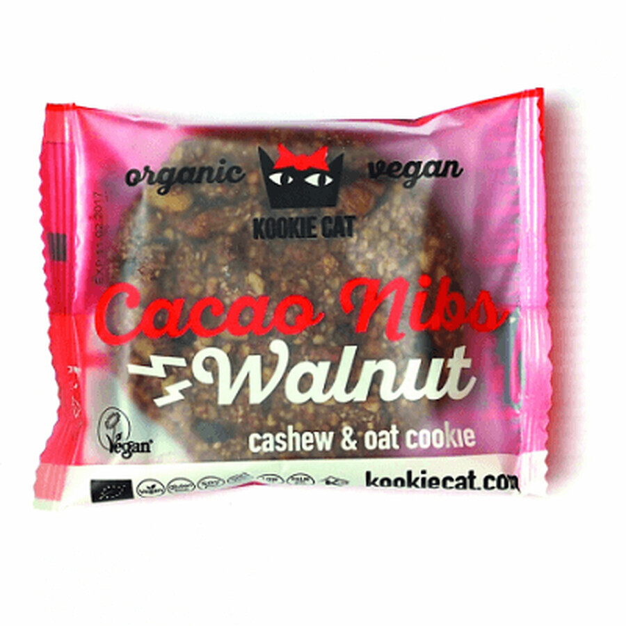 Biscuit bio sans gluten aux noix et au cacao, 50 g, Kookiecat