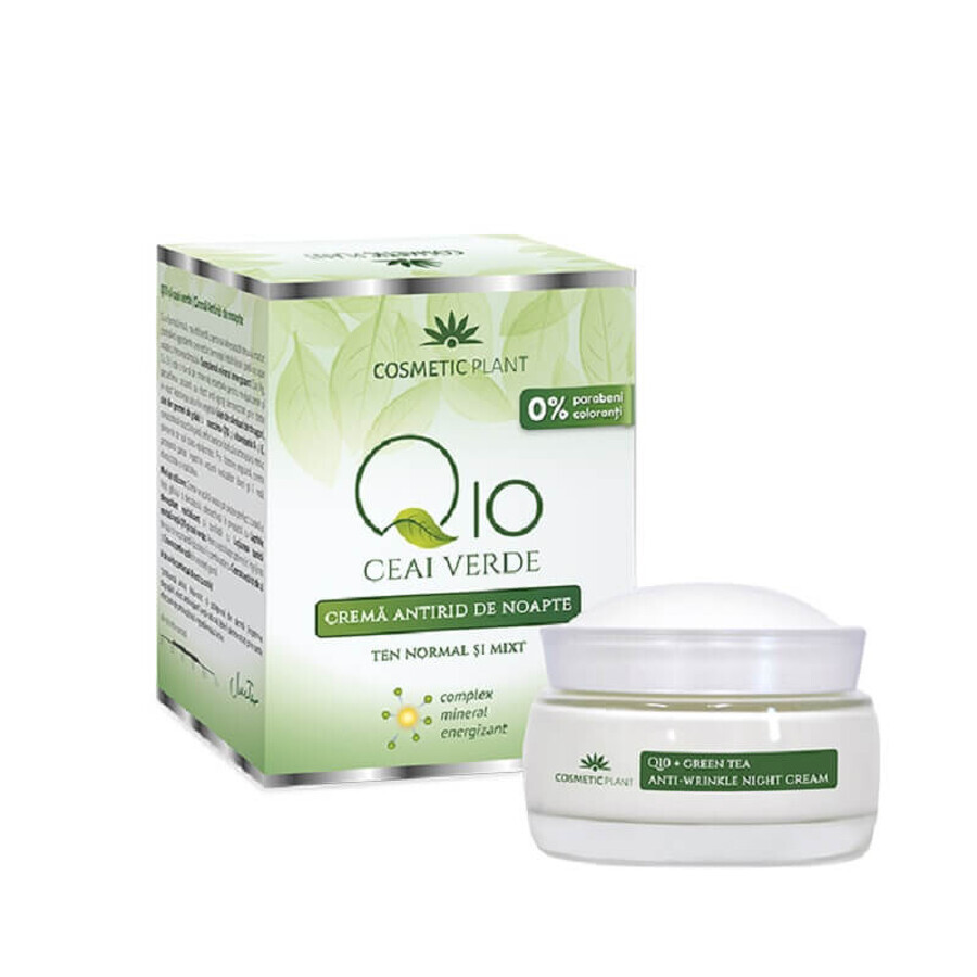 Crème de nuit anti-rides et thé vert Q10, 50 ml, Cosmetic Plant