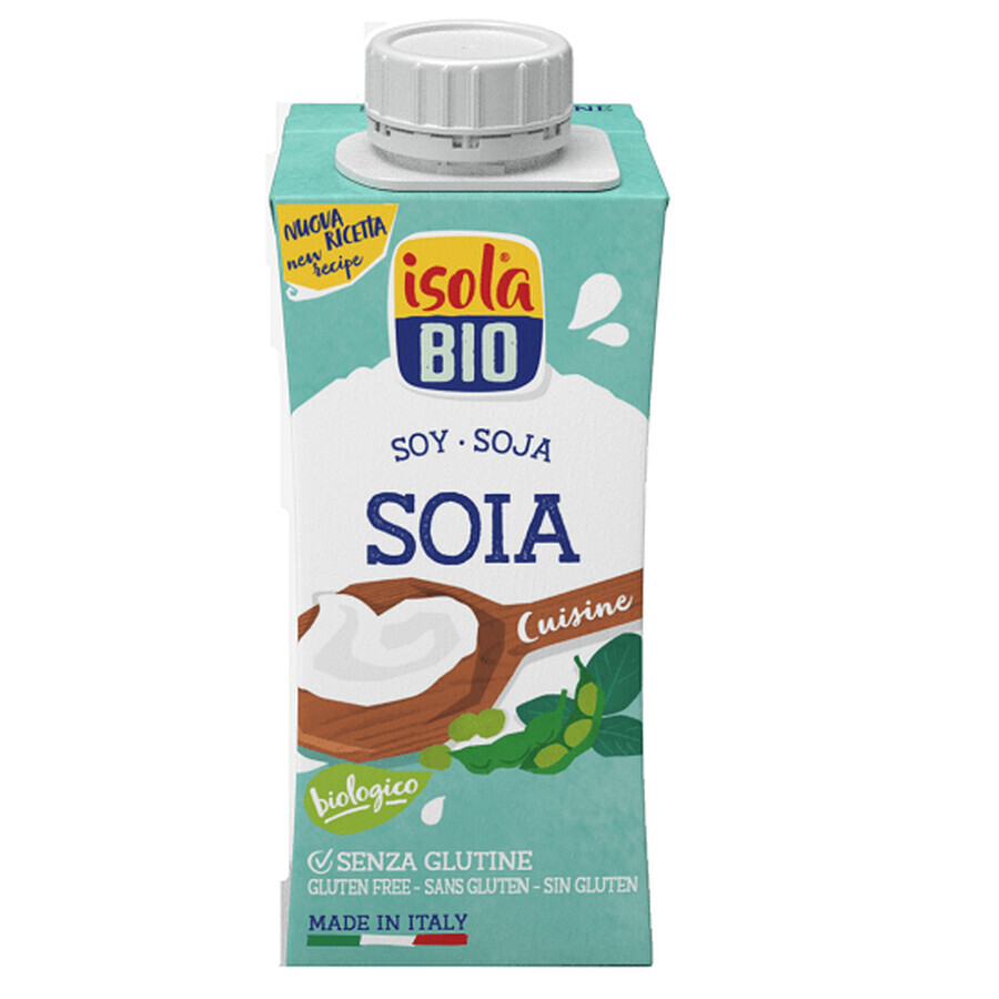 Crème de cuisson végétarienne au soja Isola Bio, 200 ml, AbaFoods