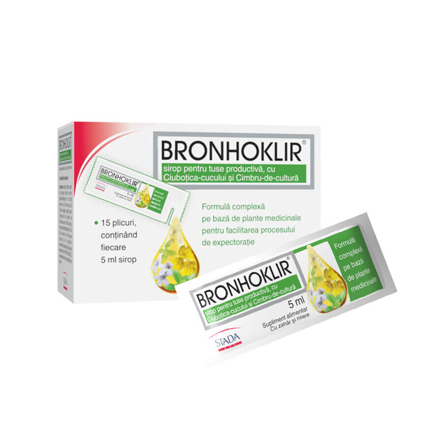 Bronhoklir pentru tuse productivă, 15 plicuri x 5 ml Stada recenzii