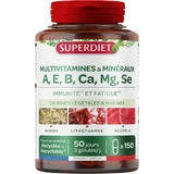Superdiet Multivitamines & Minéraux A E B Ca Mg Se Immunité et Fatigue 150 gélules